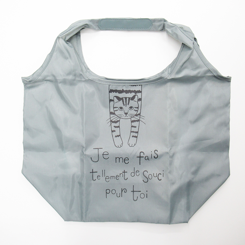 タルティーヌ ヨコ型エコバッグ/ぶら下がり グレー